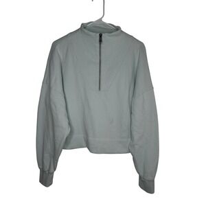 Sweaty Betty Medium Womens Sweater 1/4 Zip Terry Pullover 8 10 Crop Athletic